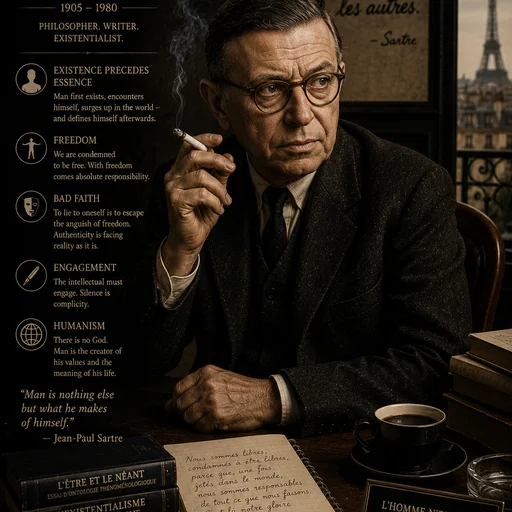 Jean-Paul Sartre portrait